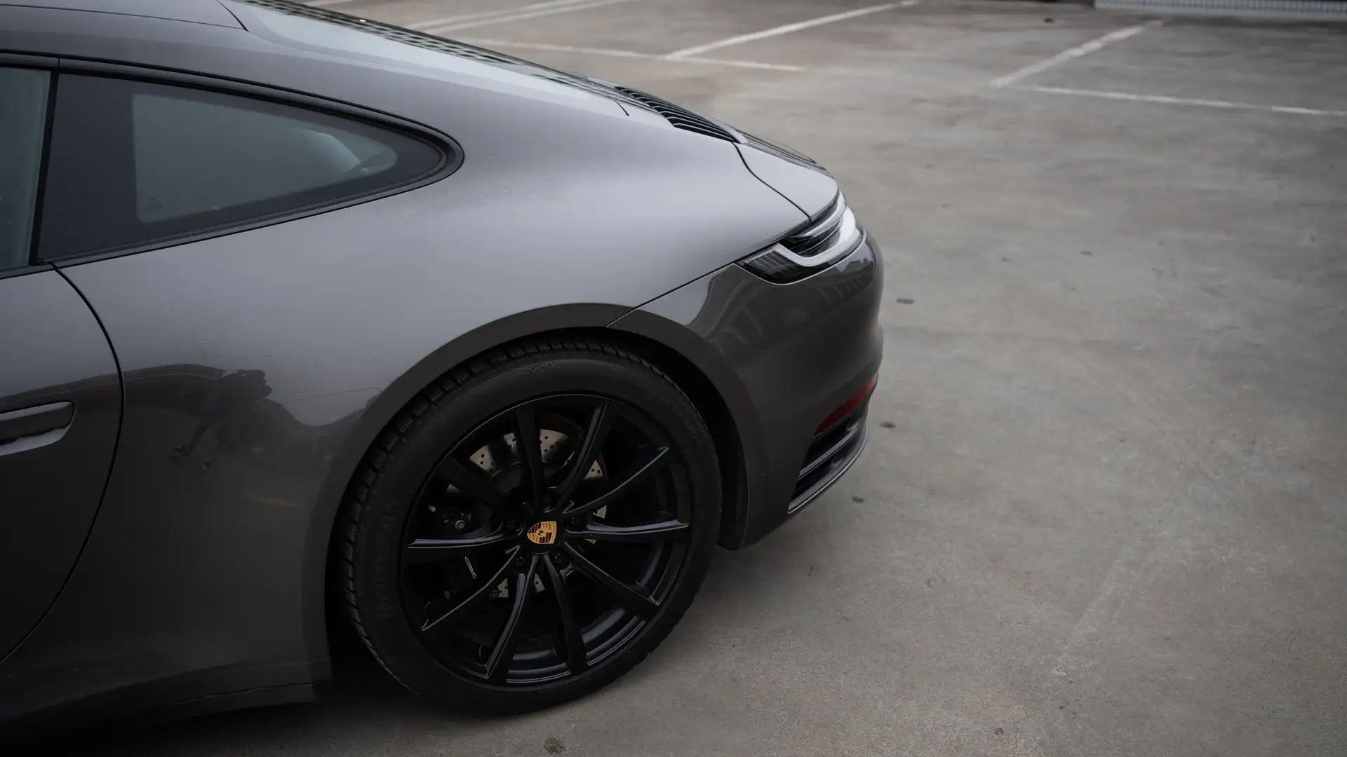 The rear of the Porsche 911 Carrera Coupe in detail.